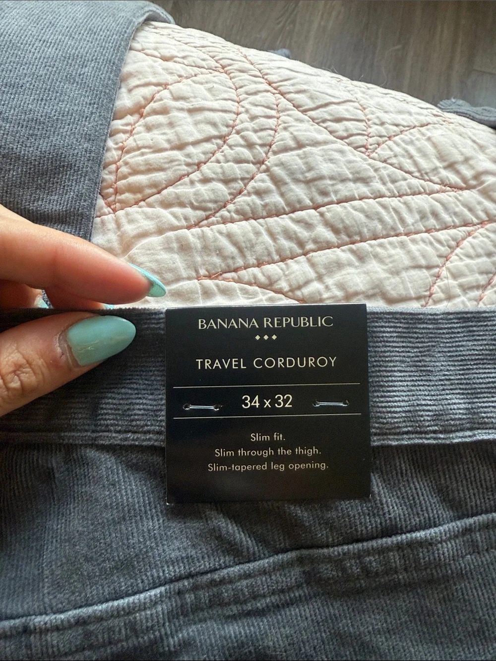 Banana Republic Travel Corduroy Pants in Charcoal 34 32 MENS